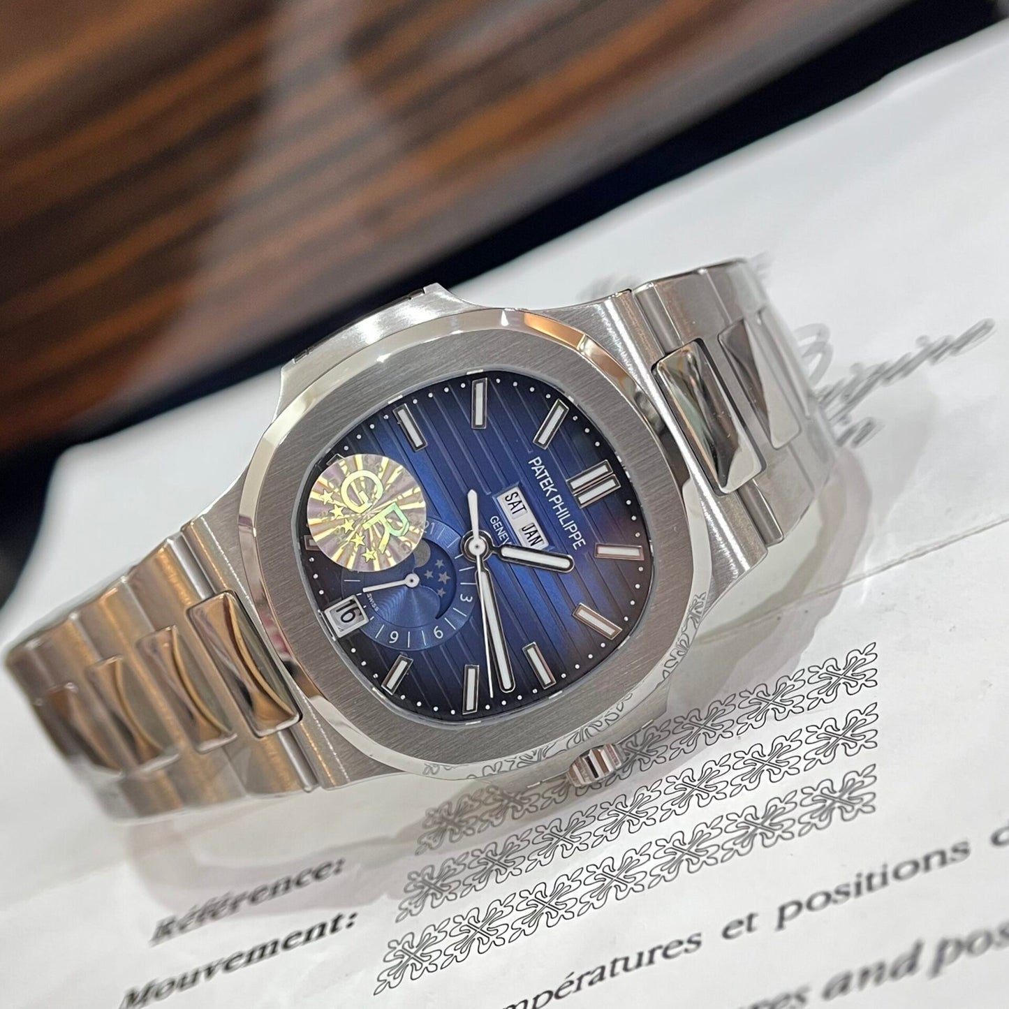 Patek Philippe Replica Watches Nautilus 5726G Blue Dial GR Factory 40.5mm