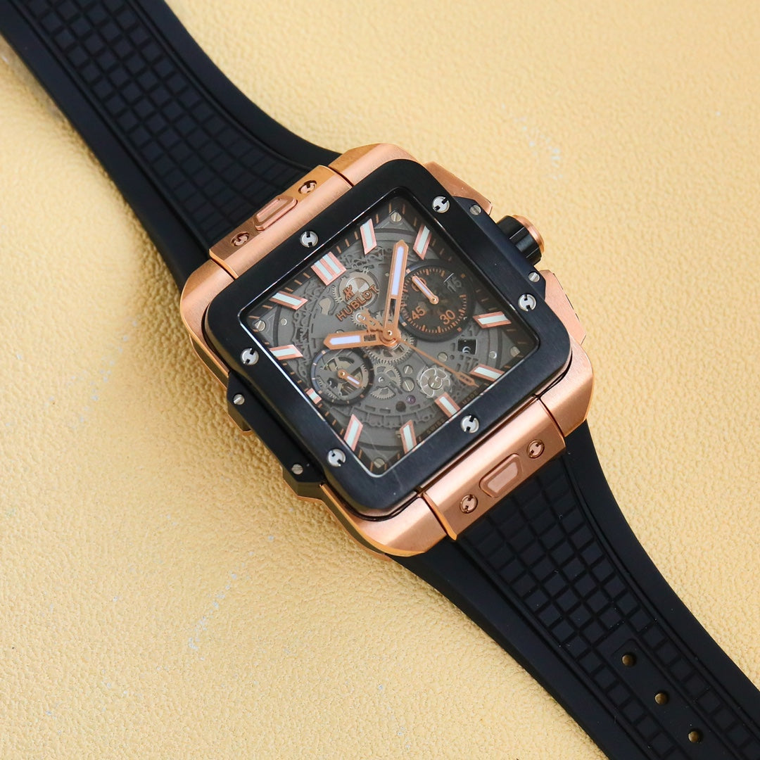 HUBLOT SQUARE BANG UNICO 45mm Rubber Strap(1:1 replica)