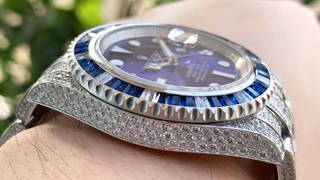 Rolex Submariner Diamond Pav¨¦ Special-Blue Diamonds-full diamonds-40MM(1:1 replica)