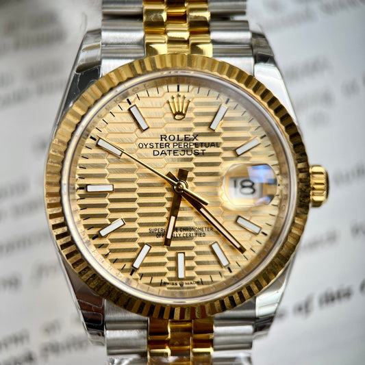 Rolex Datejust Yellow Dial High Quality Replica EW Factory 41mm