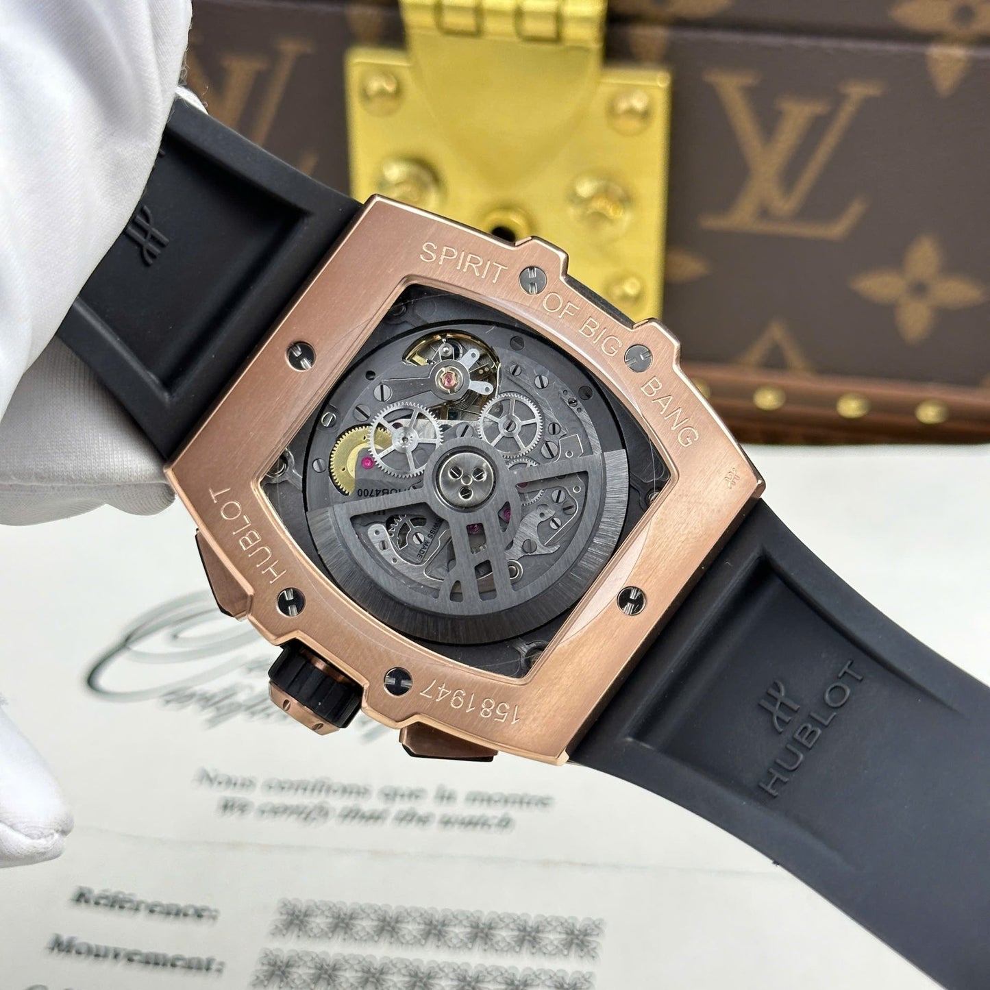 Hublot Spirit Of Big Bang King Gold Replica Watches Bezel Black BBF Factory 42mm