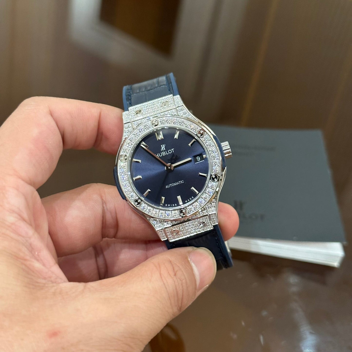 Hublot Classic Fusion Blue Diamond Replica Watch HB Factory 38mm