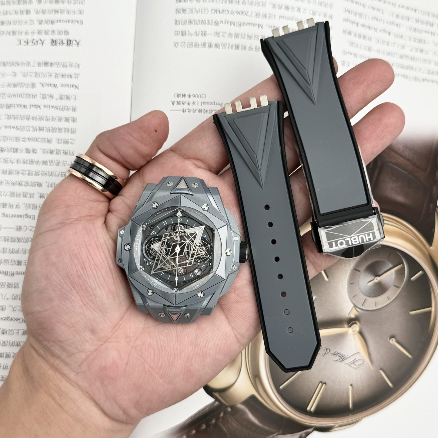 Hublot Best Replica Watch Big Bang Sang Bleu II Gray Ceramic BBF 45mm