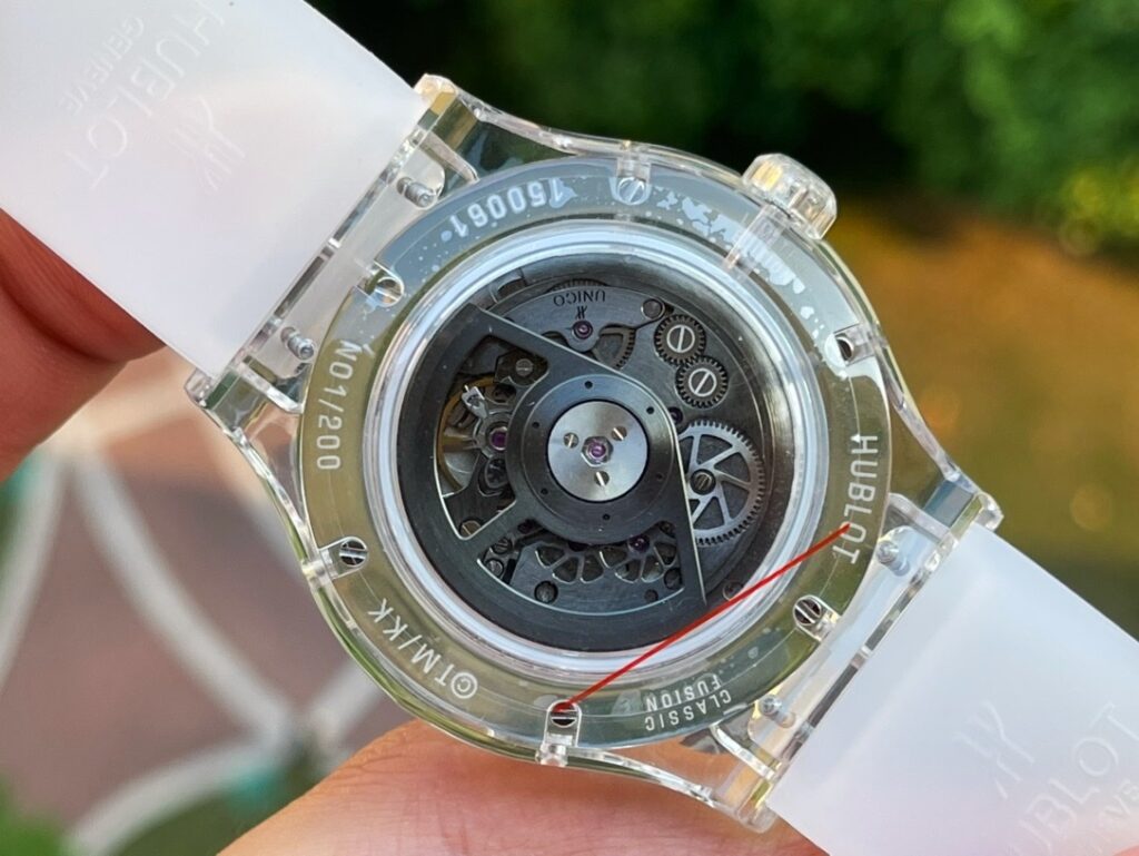Hublot Replica 1:1 Watch Takashi Murakami Transparent Case Rubber Strap 42mm