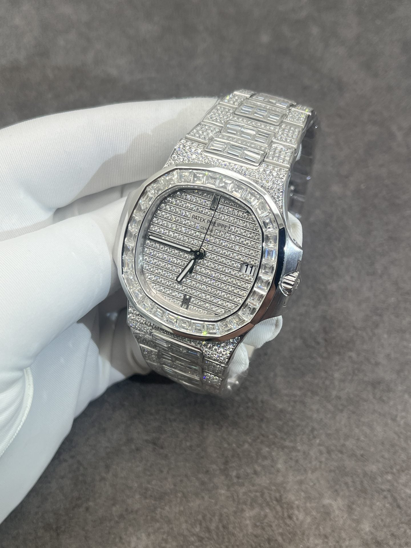 Patek Philippe Best Replica Watch Nautilus 5719 Custom CVD Diamond And White Gold 40mm