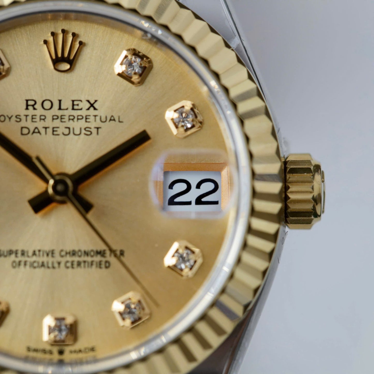 Rolex DateJust Luxury Replica Watch Yellow Champagne Dial THB Factory 31mm