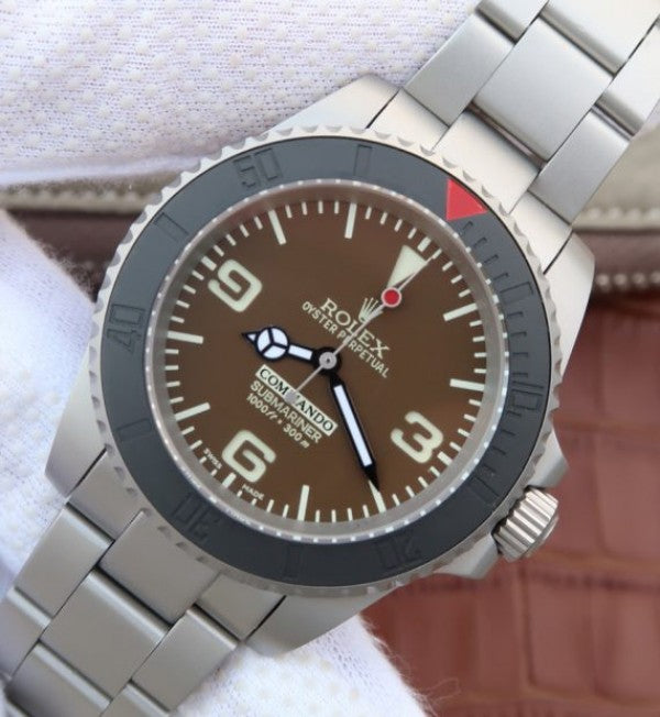 Replica Rolex Submariner Commando Gray Dial Ceramic Bezel SS Bracelet A2836