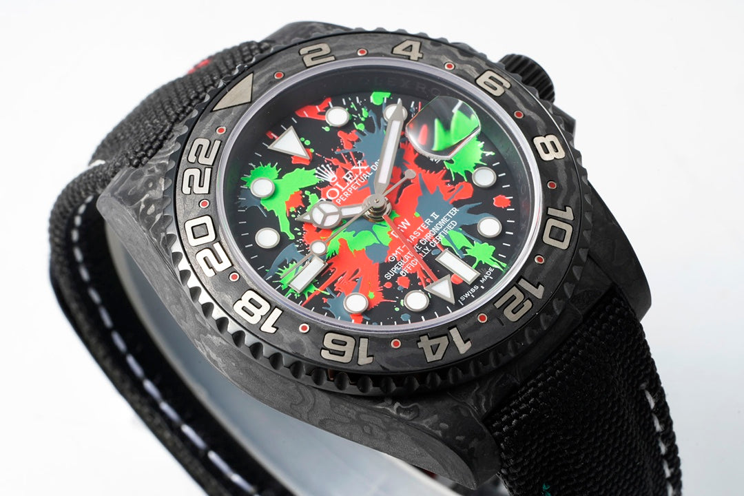 Diw New Rolex Ultra Limited Edition GMT-MASTER II - Carbon Fiber - Graffiti Color(1:1 replica)