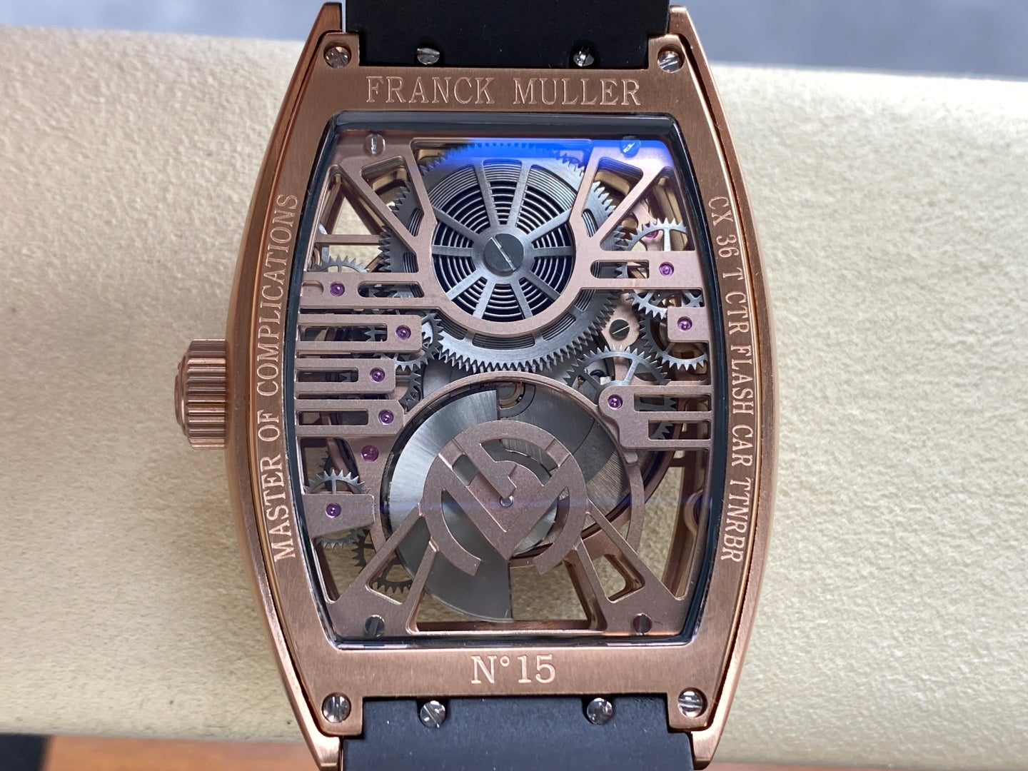 Franck Muller Curvex CX Grand Central Tourbillon Skeleton High End Watch Replicas Men s 36x53mm