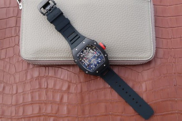 Replica Richard Mille RM027 PVD Skeleton Dial Black Rubber Strap 6T51