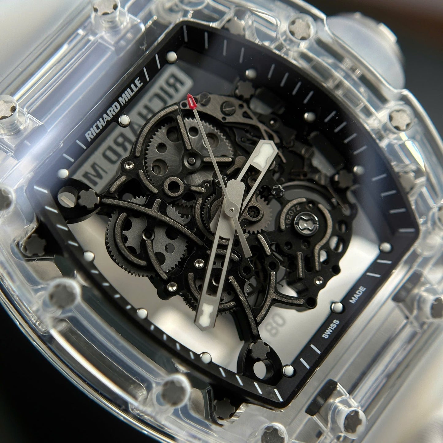 Richard Mille RM055 Sapphire Crystal Replica Watch Rubber Strap 45mm