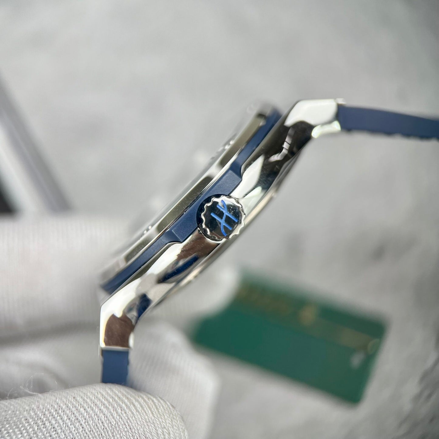 Hublot Classic Fusion Titanium Replica Watch Blue Leather Strap JJF 38mm