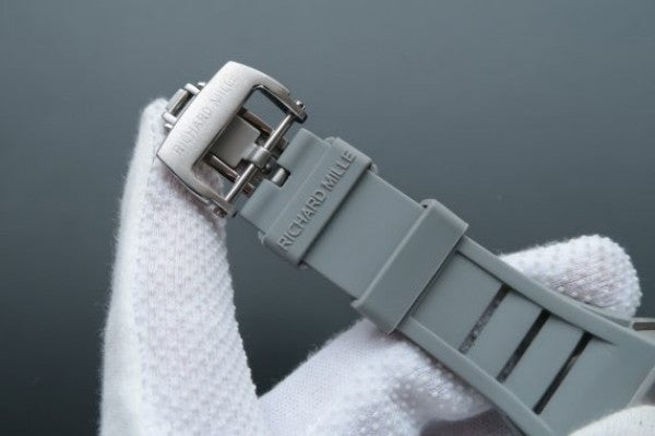 Replica Richard Mille RM027 SS Skeleton Dial Gray Inner Bezel Gray Rubber Strap 6T51