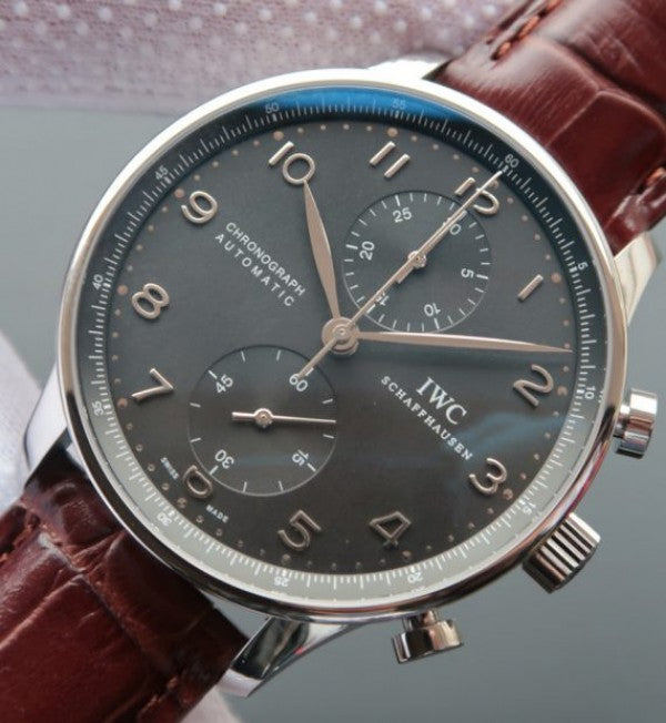 Replica IWC ZF Portuguese Chrono IW371431 Brown Leather Strap