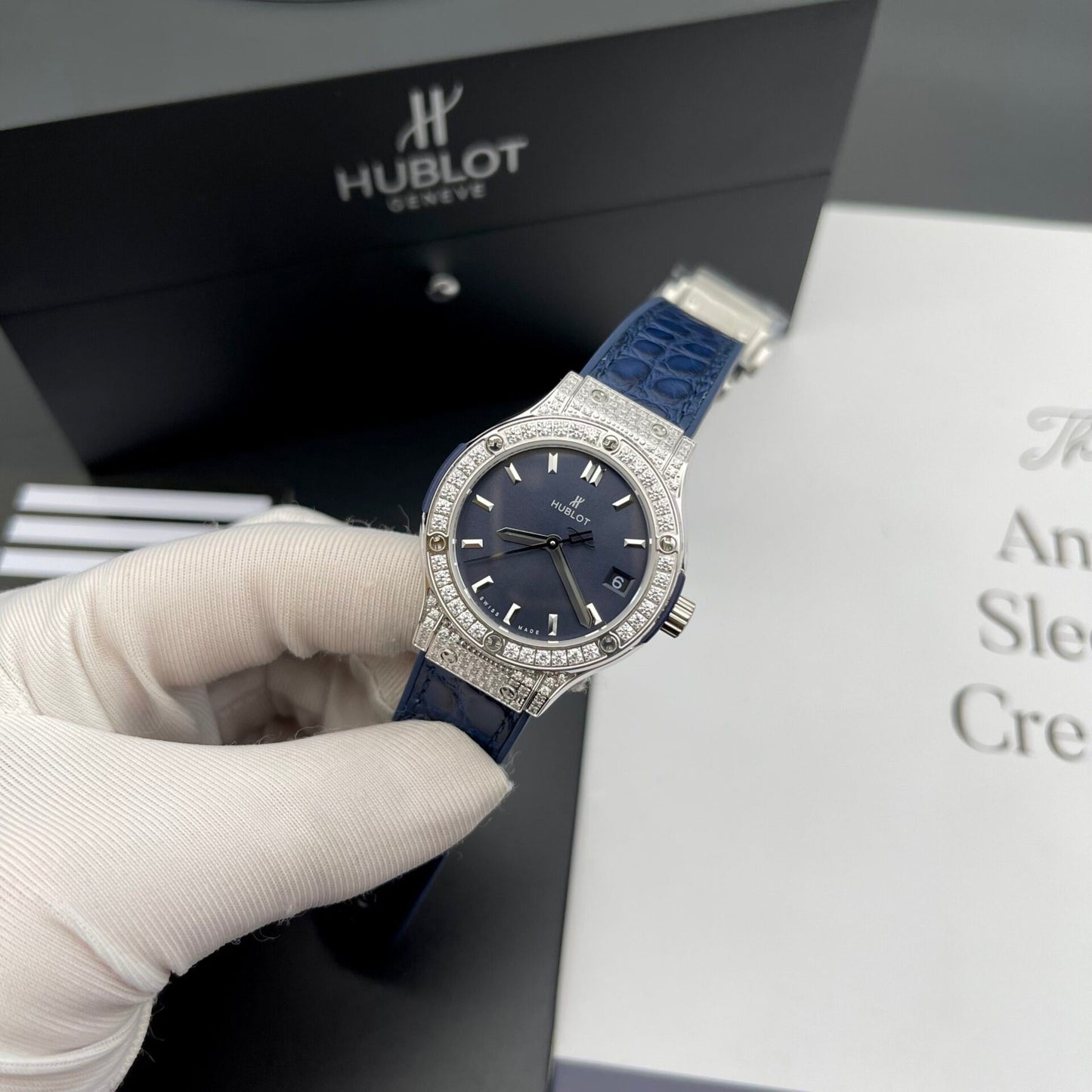 Hublot Replica Watch Classic Fusion Womens Blue Dial HB Fatory 33mm