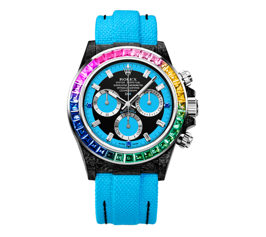 ROLEX Diw Daytona carbon rainbow blue 40mm carbon(1:1 replica)