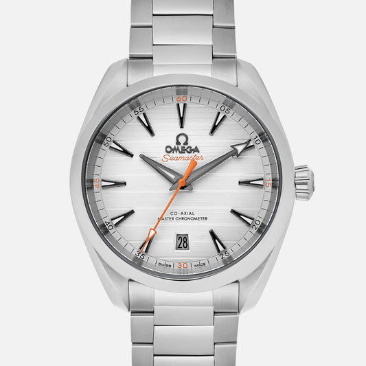 Seamaster Aqua Terra 150M Co-Axial Master Chronometer 41mm White Dial With Orange Accents On Bracelet(1:1 replica)