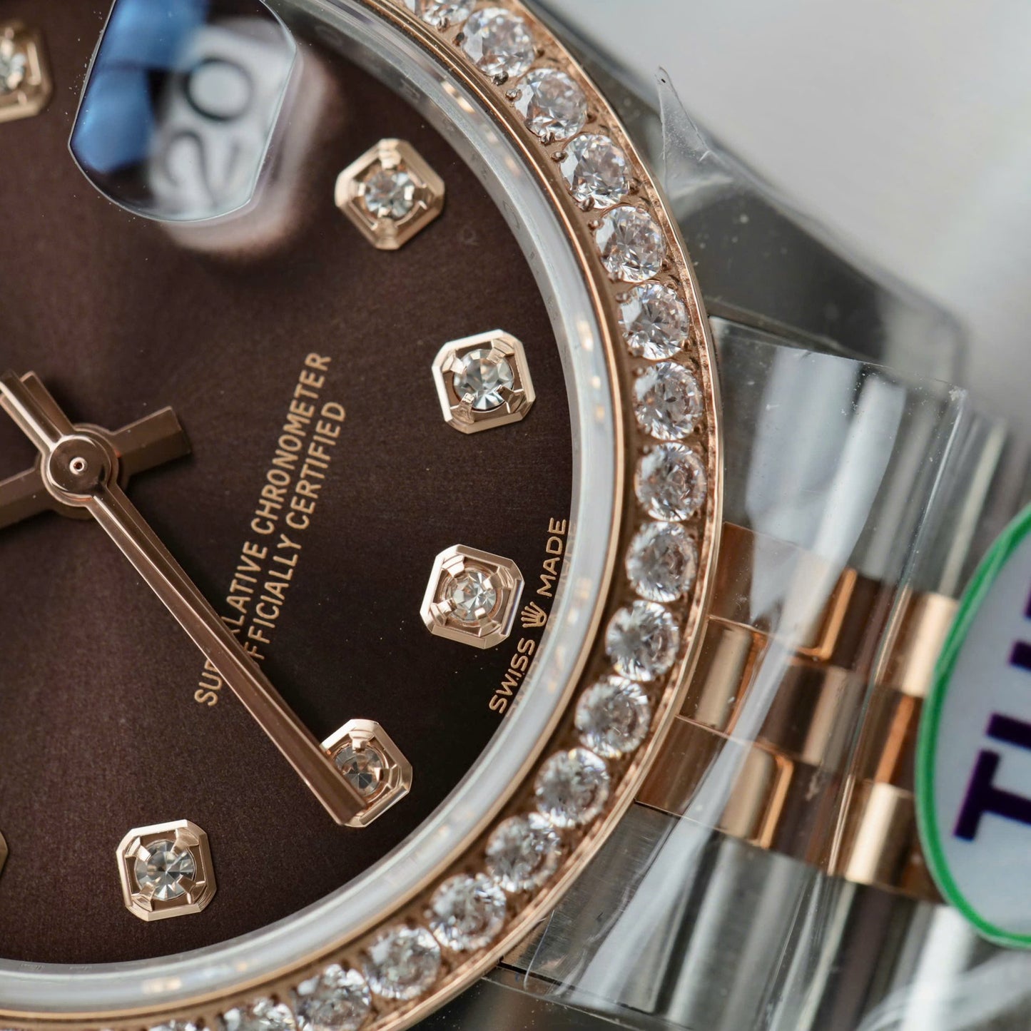 Rolex DateJust High End Watch Replicas Chocolate Dial Bezel Diamonds CZ THB Factory 31mm