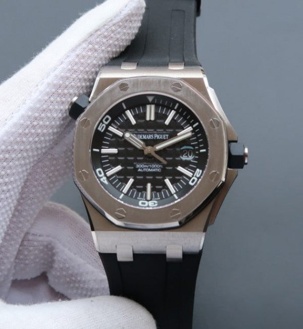 Replica Audemars Piguet JF Royal Oak Offshore Diver 15703 Black Dial Rubber Strap A3120
