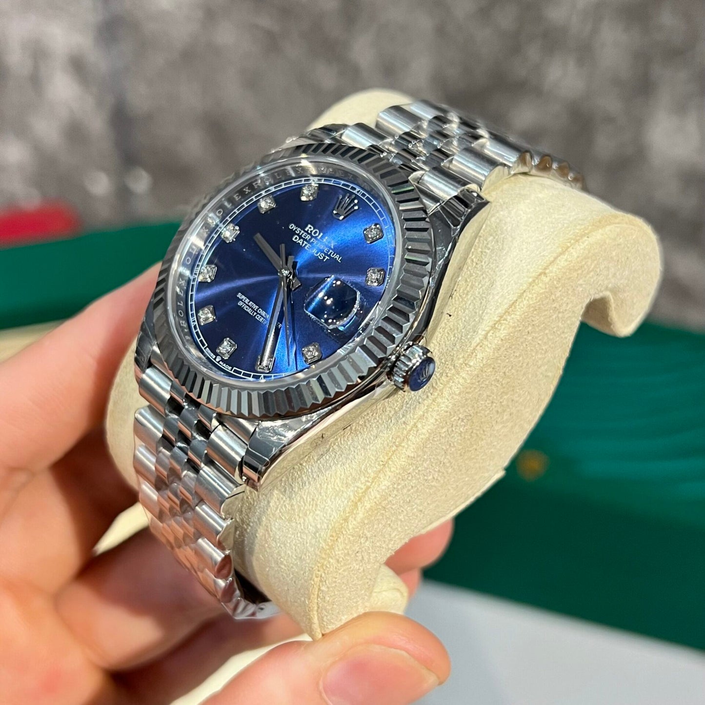 Rolex DateJust Blue Dial Jubilee Strap Rep 11 Watch EW Factory 41mm