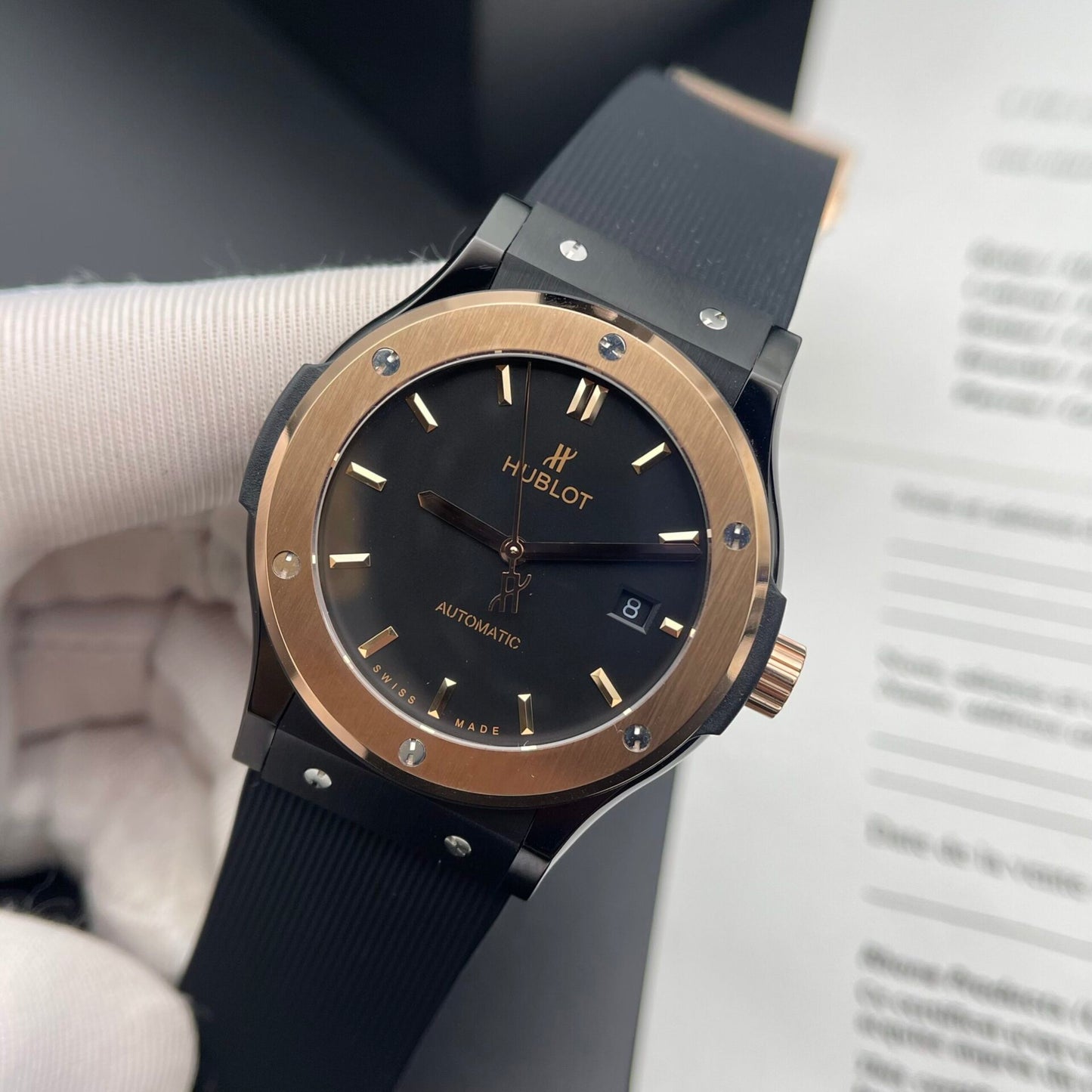Hublot Fake Watch Classic Fusion Ceramic Rubber Strap HB Factory 42mm