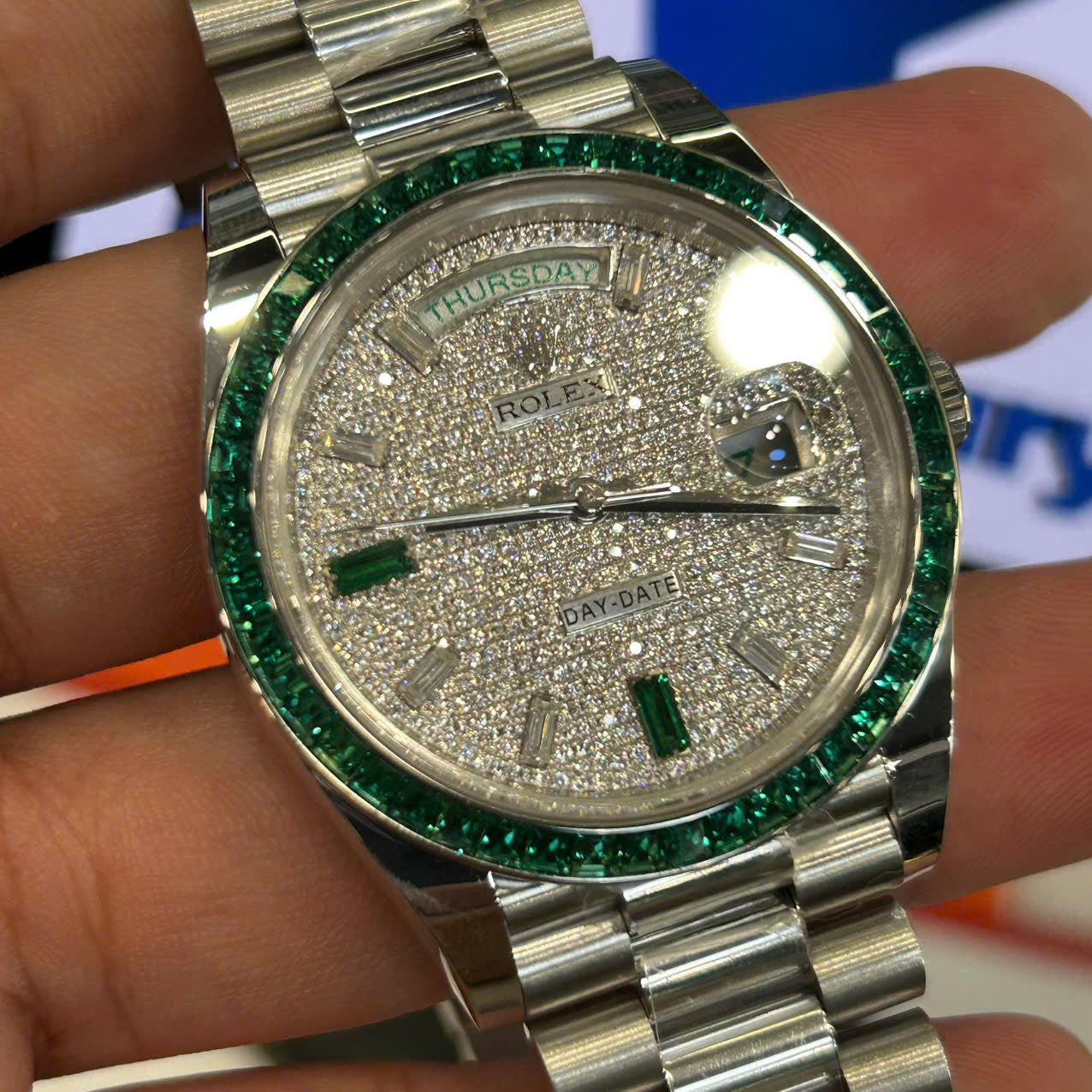 Rolex Day-Date Replica Watches Custom Diamonds Moissanite Weight 200 Grams 40mm