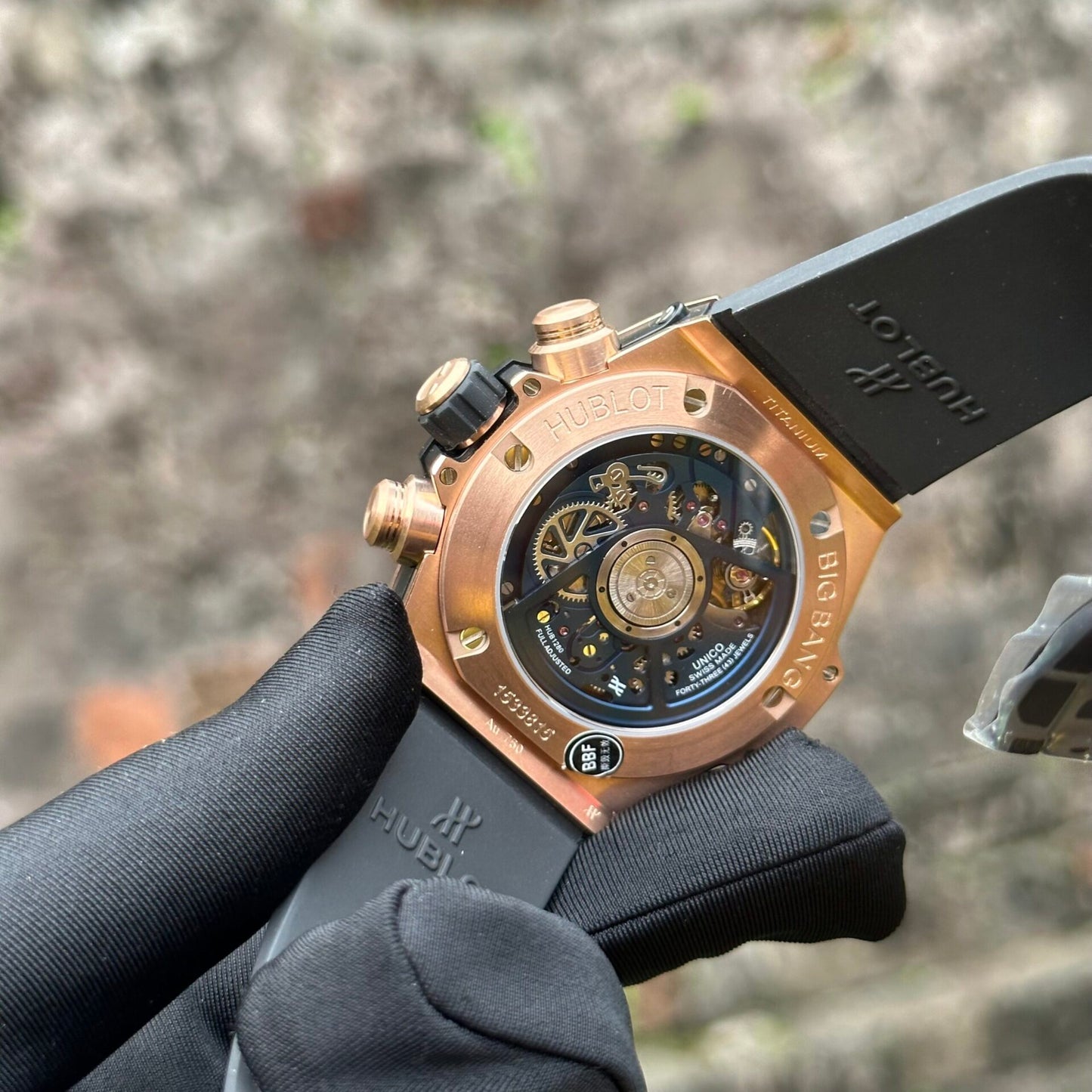 Hublot Replica Watch Big Bang Unico King Gold Blue Ceramic Benzel 44mm