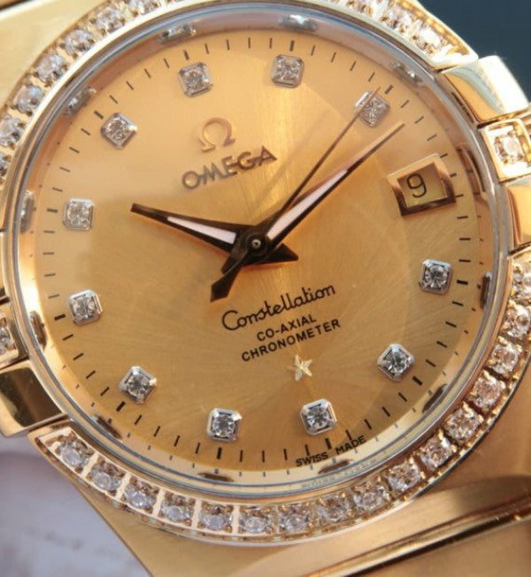 Replica Omega V6 Constellation YG Dial Diamonds Bezel   Markers YG Bracelet A2500