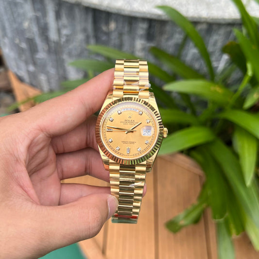 Rolex Day-Date Replica 1:1 Watch Champagne Dial Jubilee Strap 40mm