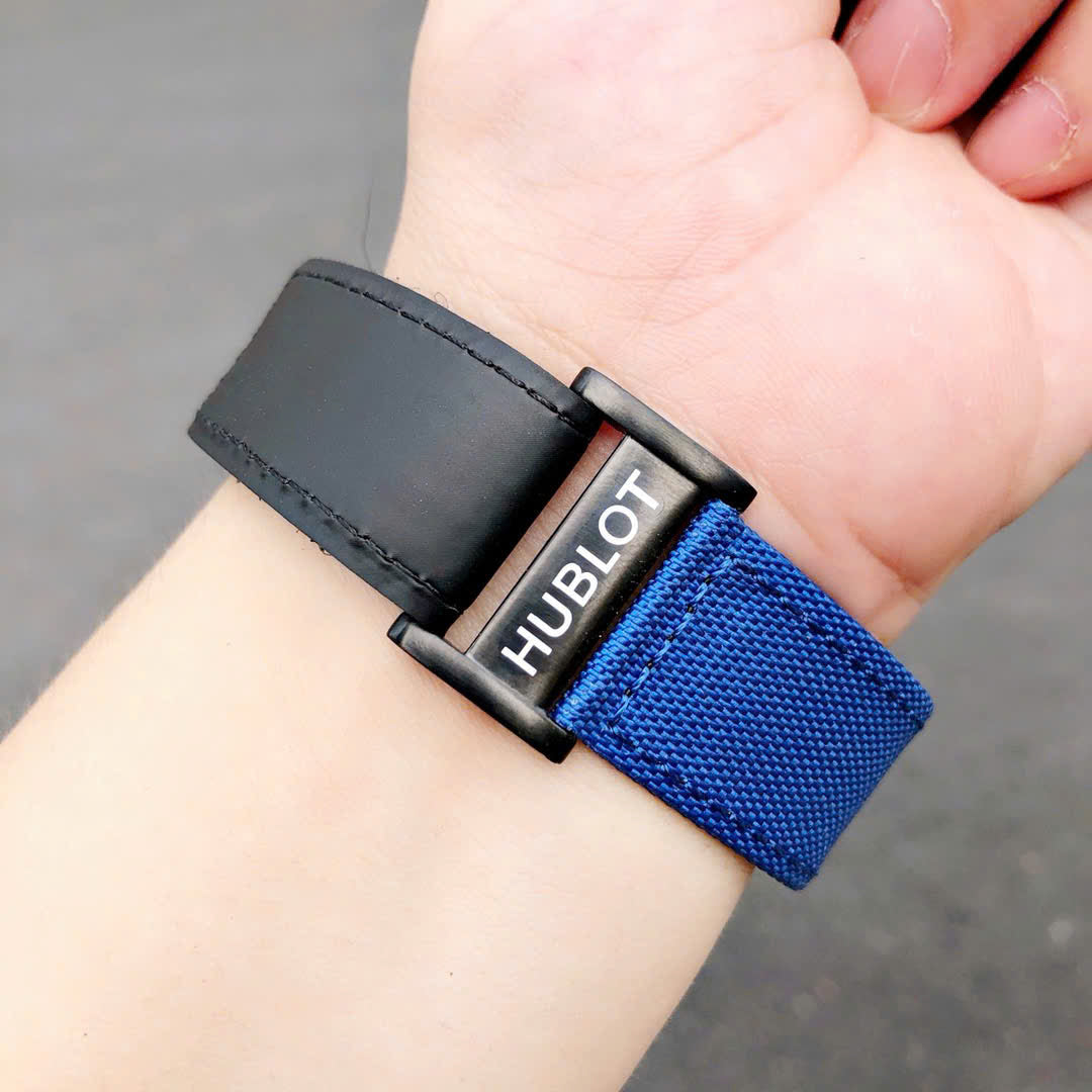 Hublot Big Bang Unico Blue Carbon Replica Watches Best Quality Fabric Strap 45mm