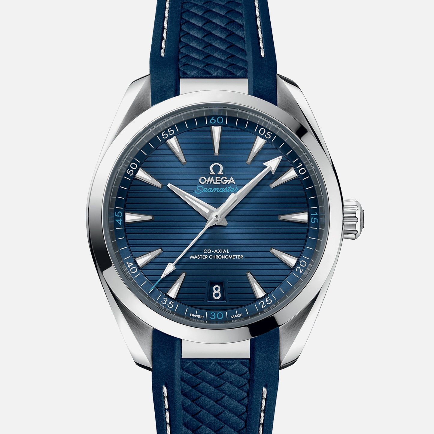 Seamaster Aqua Terra 150M Co-Axial Master Chronometer 41mm Blue Dial On Rubber Strap(1:1 replica)
