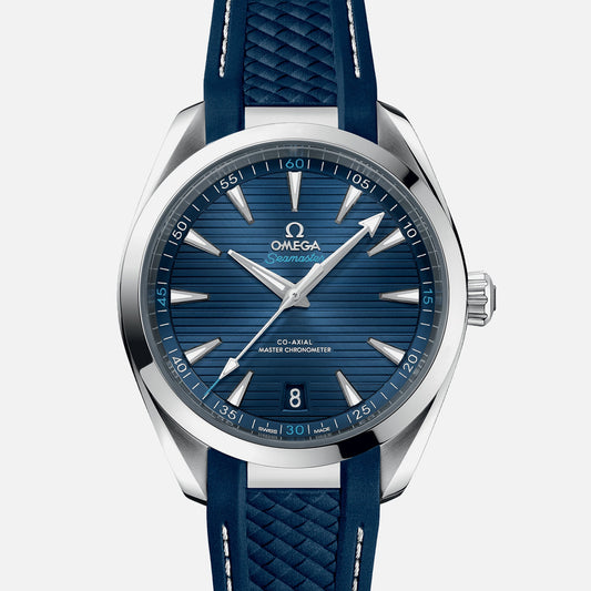 Seamaster Aqua Terra 150M Co-Axial Master Chronometer 41mm Blue Dial On Rubber Strap(1:1 replica)