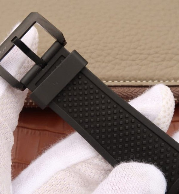 Replica Cartier JJF Calibre De Cartier Diver DLC Black Dial RG Bezel Black Rubber Strap A23J