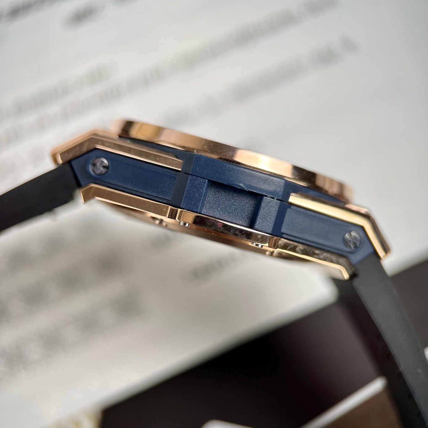 Hublot Big Bang One Click Replica Watch Blue Dial With Moissanite Diamond 39mm