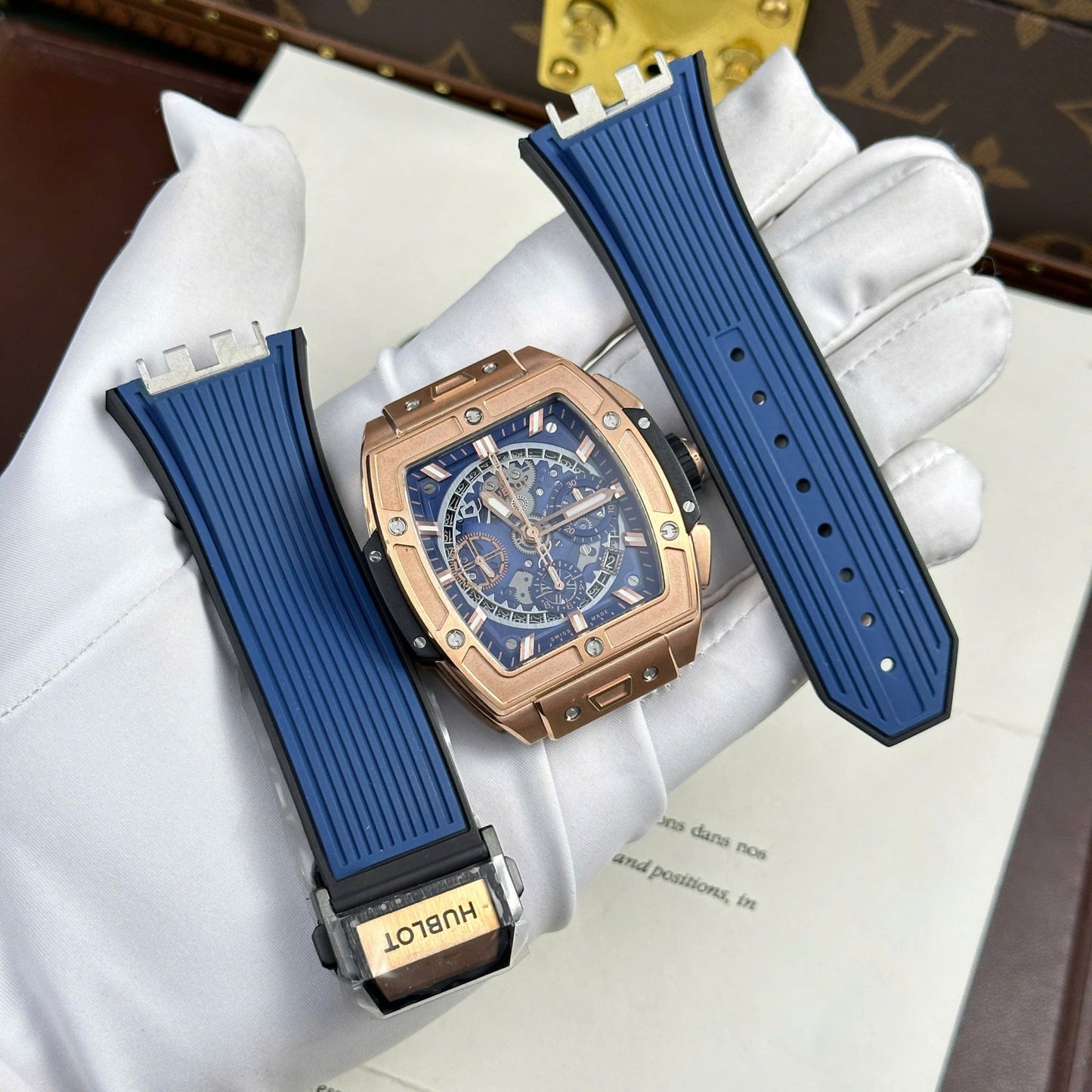 Hublot Spirit Of Big Bang King Gold Replica 11 Watch Dial Blue BBF 42mm