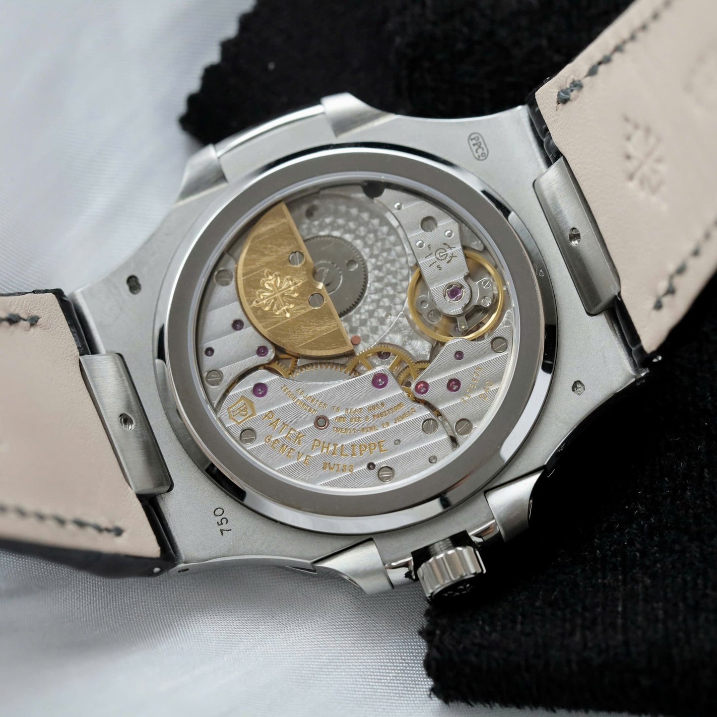 Patek Philippe Copies Watches Nautilus 5724 Gray Dial Leather Strap PPF Factory 40mm