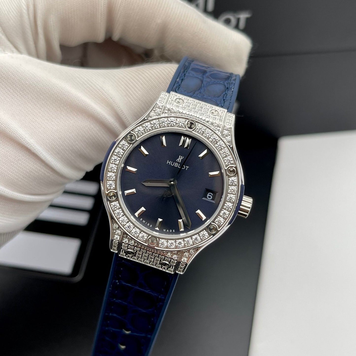 Hublot Replica Watch Classic Fusion Womens Blue Dial HB Fatory 33mm
