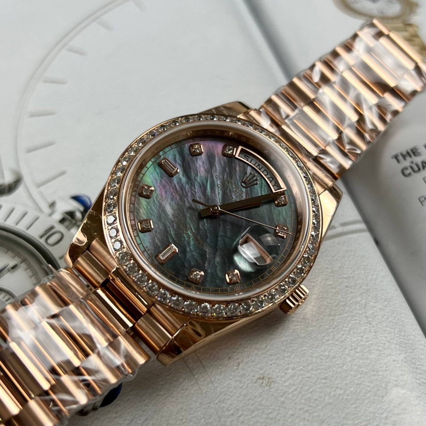 Rolex Day-Date Fake Watch Mother Of Pearl Dial TW Factory 40mm