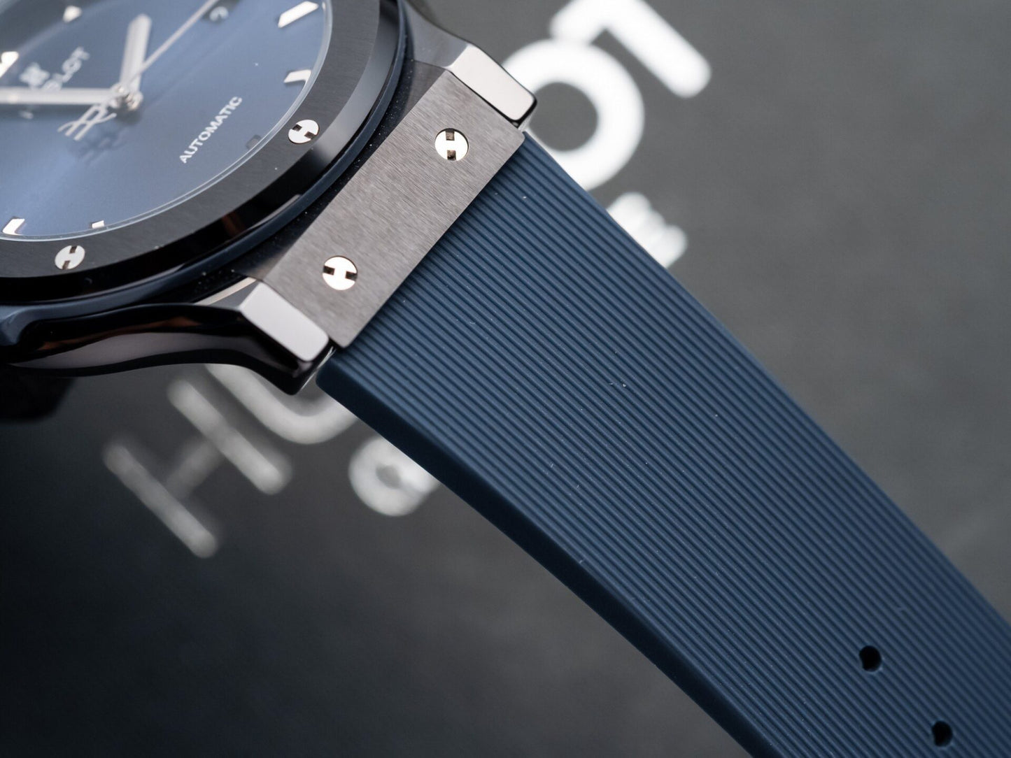 Hublot Classic Fusion Ceramic Blue Dial Rubber Strap GS Factory 42mm