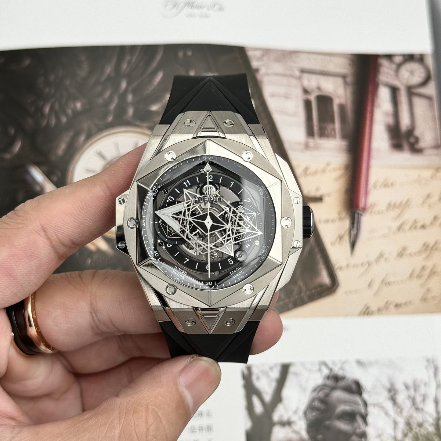 Hublot Replica Watch Big Bang Sang Bleu II Titanium Black Dial BBF 45mm