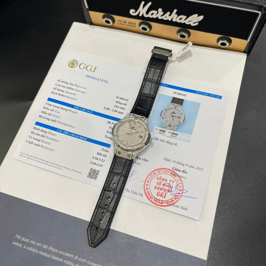 Hublot Replica 11 Watch Classic Fusion Full Diamond Moissanite 38mm