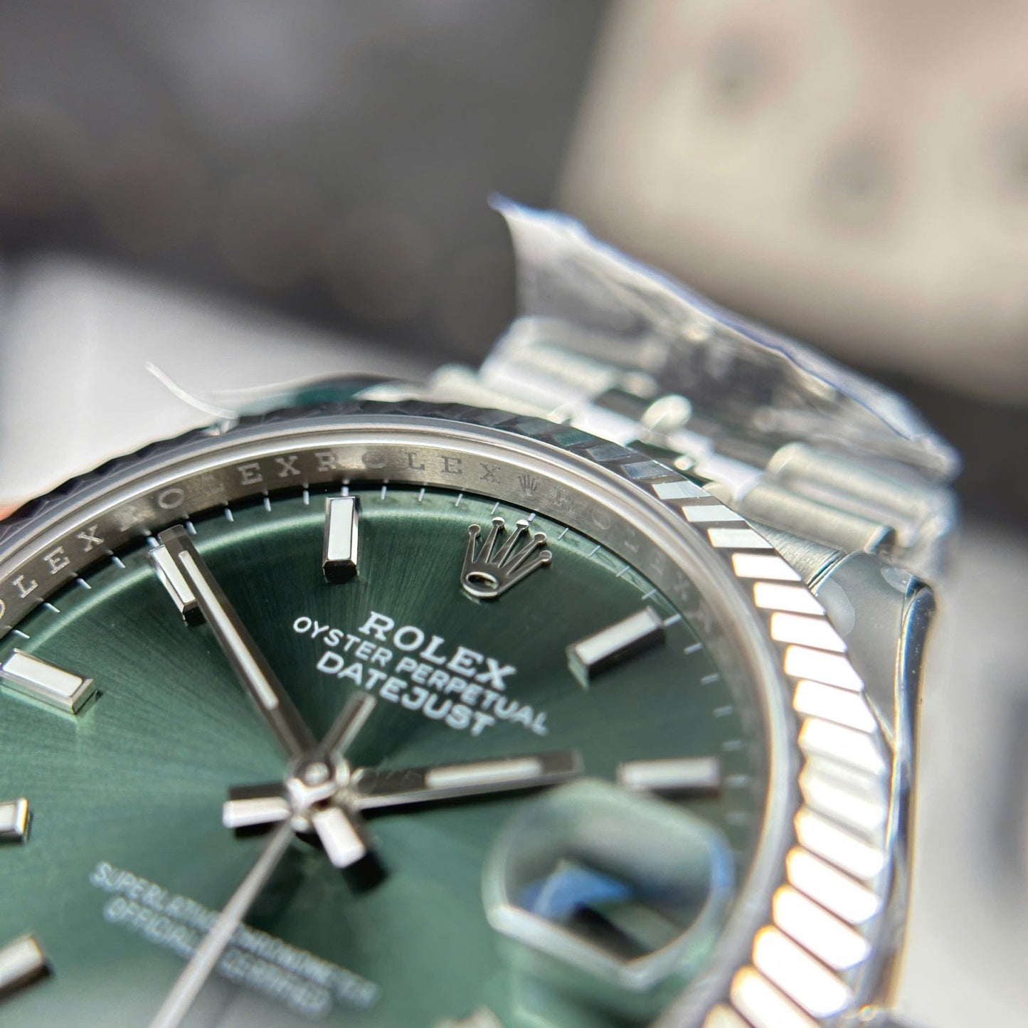 Rolex DateJust Replica Watch Dial Green Jubilee Strap THB Factory 31mm
