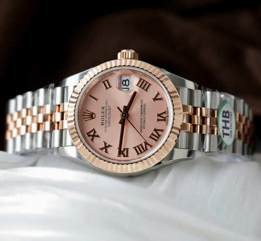 Rolex DateJust Luxury Fake Watches Pink Dial THB Factory 31mm