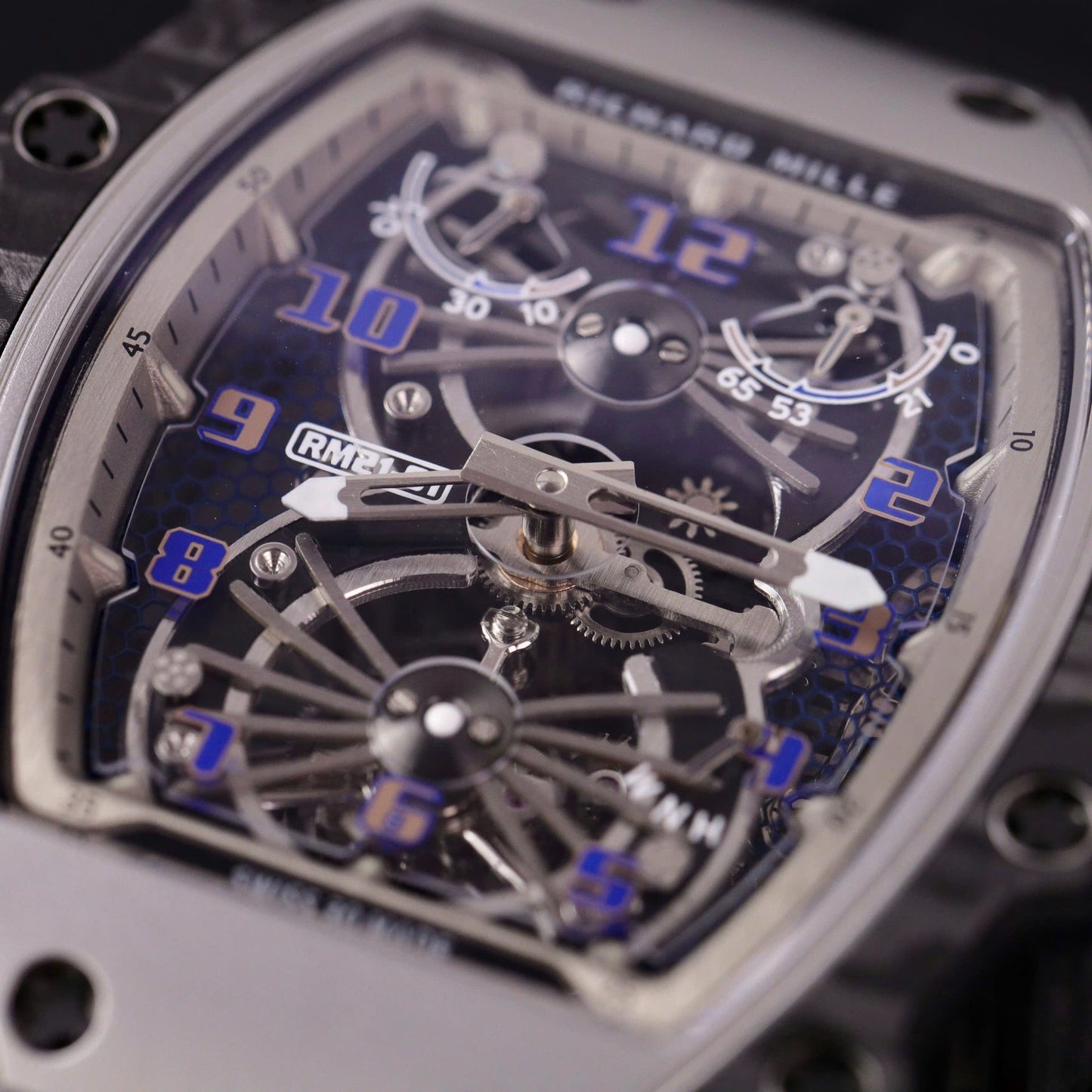 Richard Mille RM21-01 Tourbillon Best Replica Watch Rubber Strap 45mm