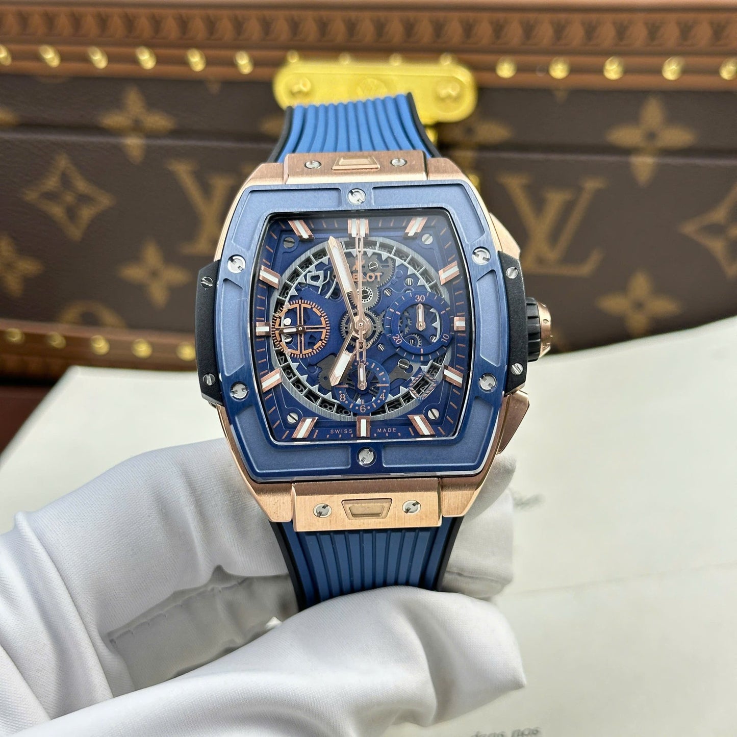 Hublot Spirit Of Big Bang Best Replica 11 Watch Bezel Ceramic Blue BBF Factory 42mm