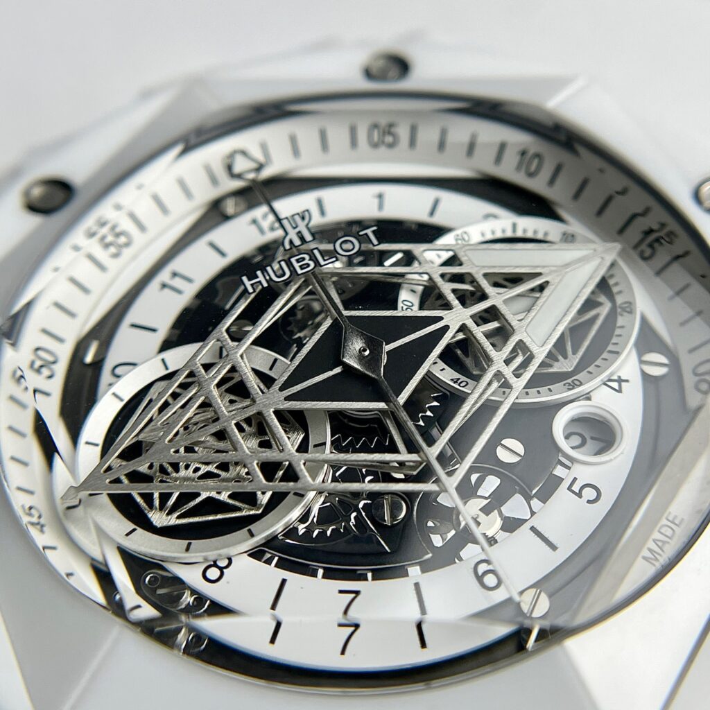 Hublot Big Bang Sang Bleu II Replica Watch White Ceramic Rubber Strap 45mm