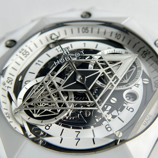 Hublot Big Bang Sang Bleu II Replica Watch White Ceramic Rubber Strap 45mm