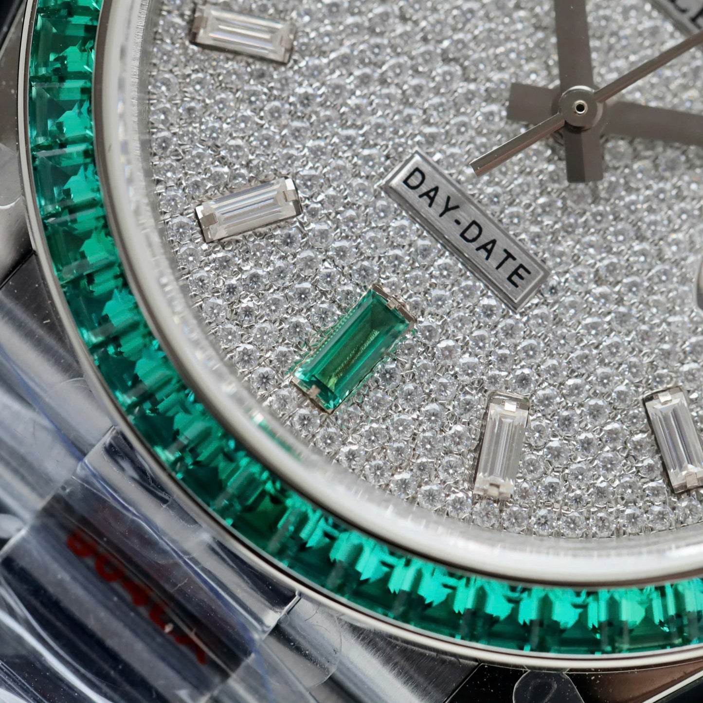 Rolex Day-Date Men Replica Watch Diamonds Moissanite + Sapphire Baguette Custom 40mm