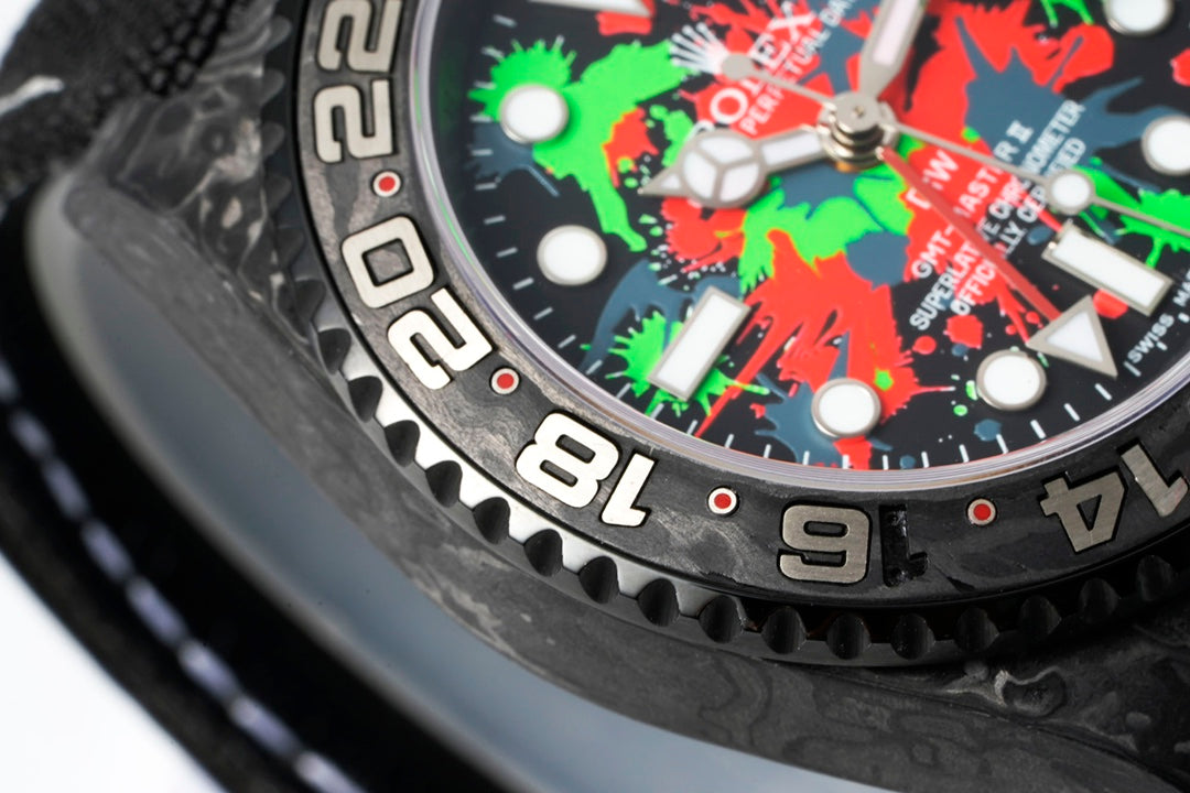 Diw New Rolex Ultra Limited Edition GMT-MASTER II - Carbon Fiber - Graffiti Color(1:1 replica)