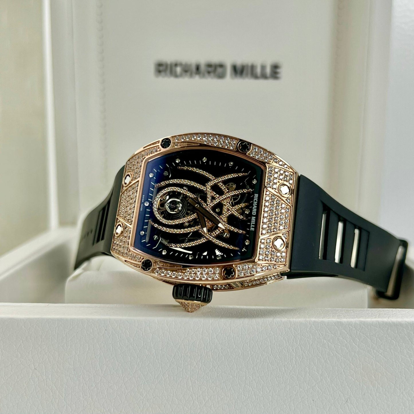Richard Mille RM 19-01 Rose Gold With Diamonds Replica 11 Watch Spider 42MM